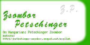 zsombor petschinger business card